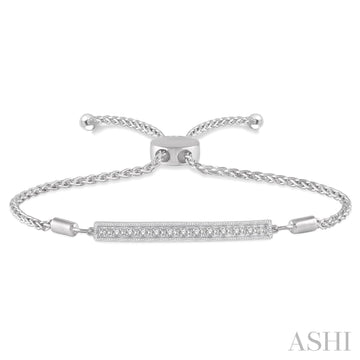 Bar Silver Lariat Diamond Bracelet